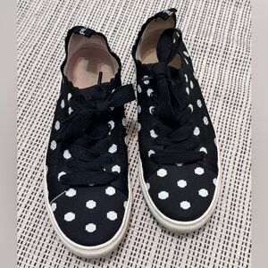Kate Spade Black Sneakers with White Polka Dots